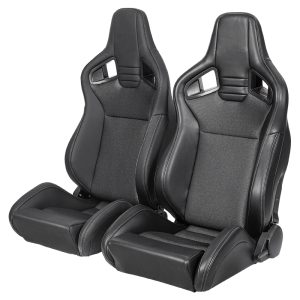 two-black-leather-reclined-bucket-seats